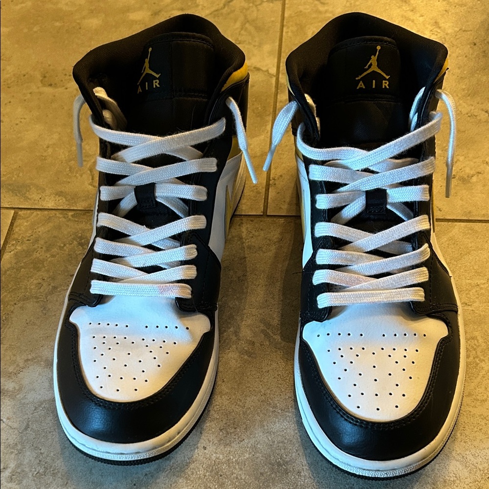 Jordan Black and White Sneakers with Gold Accents
